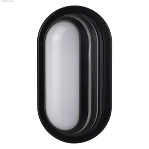 Luzes de parede solares 15W 100-240VLED 2700K / 6000K IP65 embutida na parede oval anteparo com acabamento preto - perfeita para jardim ao ar livre Q231109