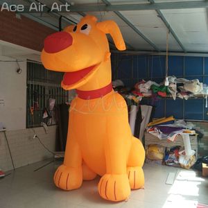 3m H Inflatable Decorative Orange Dog Model Outdoor Doggy Mockup with Air Blower for Advertising or Promotion in Pet Store