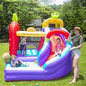 Casa de salto inflável com slide the Playhouse Theatre Bouncy House para crianças de 2 a 12 anos com ventilador Jumper de salto interno e externo para crianças pequenas brincarem ao ar livre no jardim