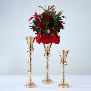 Toptan 50 cm/60cm/100cm dekorasyon altın vazolar metal çiçekler potu düğün centerpieces evi otel dekorasyonu imake774