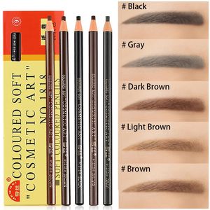 Eyebrow Enhancers 12pcs/box 1818 Eyebrow Pencils Waterproof Soft Long-lasting Natural Painting Eye Brow Tools 5 colors Trimming Eyebrow Makeup Pen 231109