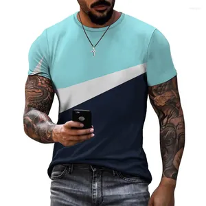 T-shirt da uomo Abbigliamento T-shirt in cotone 2023 Primavera/Estate Tops Moda O-Collo Manica corta Combinazione di colori solidi