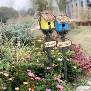 Garden Decorations American Solid Wood Simulation House Bird Nest Accessories Villa Balcony Furnishings Crafts Outdoor Courtyard Decoration