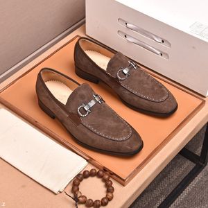 F2/23Model Men Luxurious Classic Loafers Shoes Solid Color Crocodile Mönster Läder Simple Pointed Toe Slip-On Classic Business Designer Dress Shoes