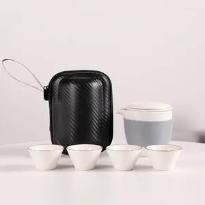 Teaware set Tea Set Black Pottery Portable One Teapot Pot Two Cups Office Business Travel Cross Border Gifts