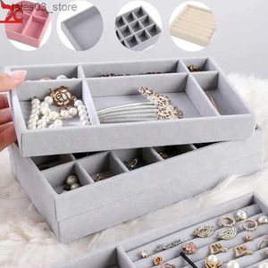 Jewelry Boxes Velvet Jewelry Ring Holder Display Bracelets Women Girl Fashion Storage Showcase Organizer Box Tray Earring Jewelry Case Hot Q231109