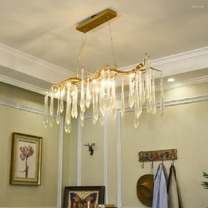 Candeliers lideraram a lâmpada pendente do ramo moderno Crystal lustre Restaurant Golden Wedding Duplex Villa Decoration Light Light