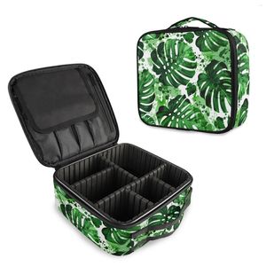 Cosmetic Bags Professional Toiletry Bag Organizer Women Travel Make Up Cases Big Capacity Cosmetics Palm Leaf Suitcases Makeup