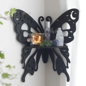 Juldekorationer Butterfly Crystal Corner Shelf Crystal Shelf Display Trägväggshyllor Kristallhållare Hyllor Står Christmas Home Decor 231109