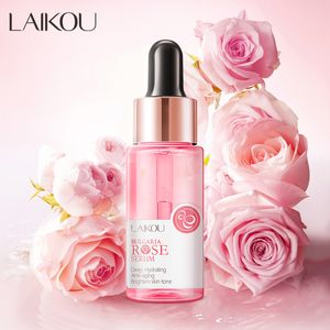 LAIKOU Bulgaria Rose Gesichtsserum, tief feuchtigkeitsspendend, feuchtigkeitsspendend, Anti-Aging, hellt den Hautton auf, entfernt Flecken, schrumpft die Poren, Hautpflege-Serum