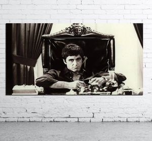 Al Pacino Scarface Plakat filmowy Dekoracja Dekoracja Oleju Olej Obraz ścienny do salonu płótno Czarno -białe pop Art7173640