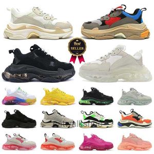 Tasarımcı Triple S Spor Sneaker Lüks Tasarımcı Sıradan Ayakkabı Erkek Kadınlar Siyah Beyaz Mavi Kırmızı Yeşil Sarı Öğrenilen Erkek Platform Eğitmeni Eur 36-45