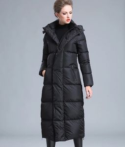 レディースダウンパーカーの女性冬服パフジッパーダウンコート8xlサイズ4xlブラックグレーネイビーブルー濃い暖かい7xlサイズ長いジャケット231108