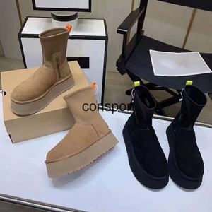 2024 Dipper boot snow boots for women Classic winter New elastic slim boots With Fashionable And Versatile Side Zippers Comfort Warm Plush Thick Cotton Platform Shoe