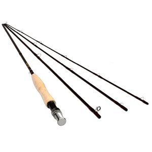 Tekne olta çubukları 10ft # 3/4 Karbon Sinek Balıkçı Çubuk Kutbu 4 Parçalar Orta hızlı hareket Işık Hissed uzunluğu Alabalık Nehri Balıkçılık 231109