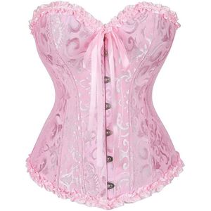 Bustiers Corsets Sexy Women Bustier Lace Up Corset Top Blue Conted Trainer Trainer Trainer Lingere Overbust Body Shaper плюс размер xs-6xlbustiers