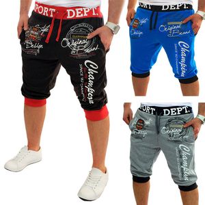 Männer Shorts ZOGAA Sommer Männer Casual Shorts Jungen Stricken Länge Brief Gedruckt Jogginghose Männlich Lose Workout Jogger Fitness Streetwear 230408