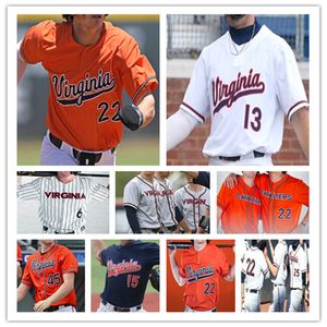 Custom Virginia College Baseball Jersey Kyle Teel Griff O'Ferrall Ethan O'Donnell Ethan Anderson Jake Gelof Henry Godbout Harrison Didawick Casey Saucke Stephan