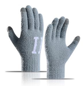 Ny höst- och vintermän handskar tjocka varm pekskärm ull utomhus ridning stickade handskar fabrik grossist