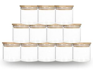 DIY sublimering 6oz tumblerglas kan med bambu lock ljus burk mat förvaring container klart frostat hem kök leveranser portab7806924