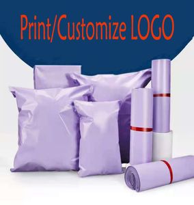 Mail Bags 50 Pcs Purple Courier Mail Packaging Poly Mailer Package Plastic Self-Adhesive Mailing Bag Envelope Waterproof bags 230408