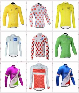 Tour of France Team Cycling Long SemeVes Jersey Ropa de Ciclismo Style 100 Polyester billig vår ny ankomst W3082968446292148533