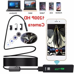 Freeshipping 8LED 35M Soft Hard Flexible Snake USB WIFI Android IOS Endoscope Camera 1200P HD 8mm IP68 Waterproof Pipe Inspection Came Rhsj