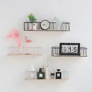 Decorative Plates Multifun Ctional Iron Wall Storage Rack Portable Shelf Home Kitchen Bathroom Supplies