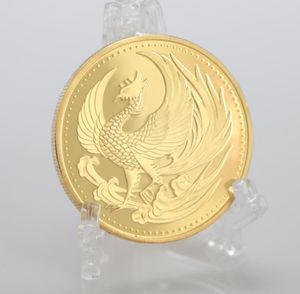 Artes e artesanato Phoenix Gold Coin Japonês Cultura Tradicional Phoenix Nirvana Coin Comemoration