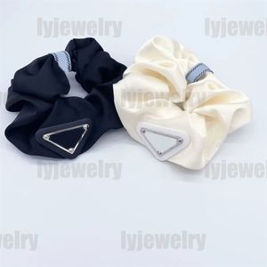 Trójkąt elastyczne designerskie opaski do włosów Czarne białe włosy dla kobiet Scrunchie luksus włosy pierścień kucyk gumowy gumki