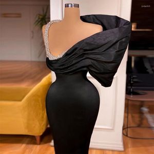 Party Dresses Black Fashion Elegant Mermaid Prom One Shoulder paljetter Sparkly Women Long Formal Evening Pageant Gowns Custom Made Made