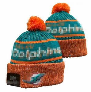 Miami''dolphin''beanies Designer Winter Bean Uomo Donna Fashion Design Cappelli Autunno Berretto di lana Lettera Jacquard Unisex Warm Skull Sport Knit