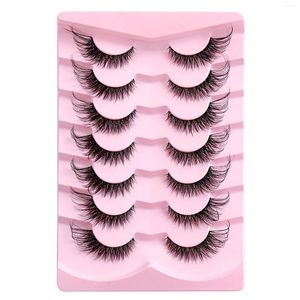 False Eyelashes 10 Pairs Reusable Fluffy Faux Fake Lashes Curl Volume Strip Daily Look For Eye Extensions JAN88