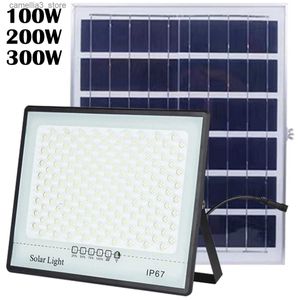 Luzes de parede solares Holofote solar ao ar livre Lâmpada de rua super brilhante Lâmpada de segurança à prova d'água Luz de parede de inundação de rua solar com dropshipping remoto Q231109