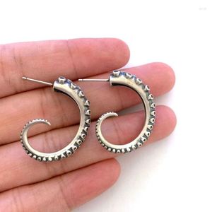 Stud Earrings Vintage Silvery Gothic Squid Tail Octopus Tentacles Fashion Jewerly