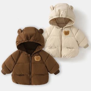 Jackets Cute Bear Kids Winter Jacket Kids Snow Wear Thicken Warm Girls Boys' Cotton Jackets Chidlren Winter Clothes Outdoor Coat 231109