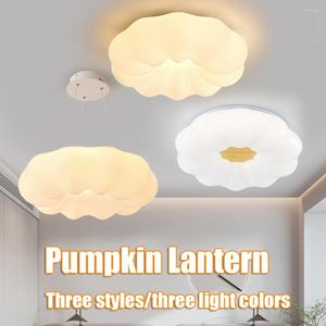 Ceiling Lights Pumpkin Light Chandelier Wooden Room Decoration LED Furniture Supplies Study Bedroom Tri-colour