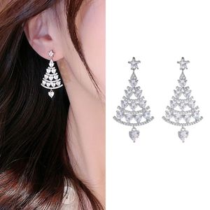 Stud Fashion Xmas Santa Claus Drop Earrings Christmas Tree Snowflinga Long Tassel Chain Earring Women Jewelry Girlfriends Gift 231109