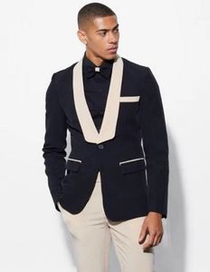 Brandneuer schwarzer Bräutigam Smoking Weißer Schal Revers Männer Hochzeit Smoking Mode Männer Jacke Blazer Männer Prom Abendessen/Darty Anzug Jacke Hose Krawatte 610