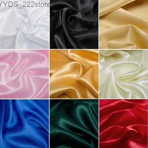Fabric 3 5 10m Imitated Silk Satin Fabric By the Meter Lining Cloth Material for Sewing Dress Curtain Solid Black White Blue Gold Green YQ231109