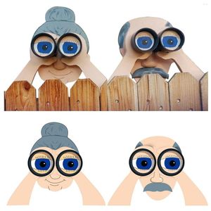 Garden Decorations Funny Fence Decoration Old Men Lady Creative Ornament With Glasses Yard Signs For Outdoor Supplies Wall Decor