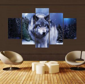 5 Pcsset Lonely Wolf Picture Canvas Print Print Painting Painting Wall Art for Wall Decor Home Decoration Artwork DH0114873866