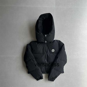 classic Trapstar London Down Jacket Women Irongate Detachable Hooded Puffer - Black 2024 Top Quality Winter Coat 689ess