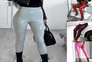 Yoga Outfits Sexy Women Gothic Leggings Wet Look PU Leather Black Slim Thin Long Pants Ladies Skinny Stretchy Ps Size4992419