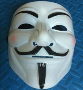 200pcslotパーティーハロウィーンマスクv vendetta guy fawkesパーティーマスクホワイトとイエローフィルムコスチュームマスク2892306