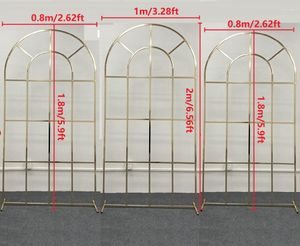 パーティーの装飾1/3pcs光沢のあるゴールドウェディングアーチスクリーンフラワースタンド