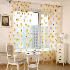 Curtain Sunflower Screen Curtains Set For Living Dining Bedroom