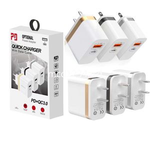 高速デュアルポート12w PDタイプC USB-C EU US AC Home Travel Wall Charger Power Adapter for iPhone 15 15 Samsung Huawei LG M1