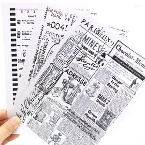 Hediye Sargısı Kscraft 3pc Vintage Vellum Paper Stickers Scrapbooking Happy Planlayıcı/Kart Yapımı/Günlükleme Projesi