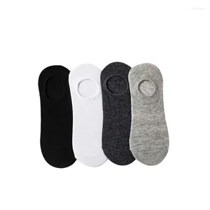 Men's Socks 6 Pairs /Lot Invisible Men No Show Low Cut Ankle Cotton Thin Black White Short Sock Non-slip Silicone Summer Breathable